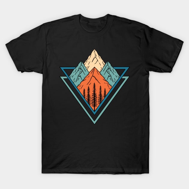 Nature Mountains Triangle T-Shirt by coffeeman